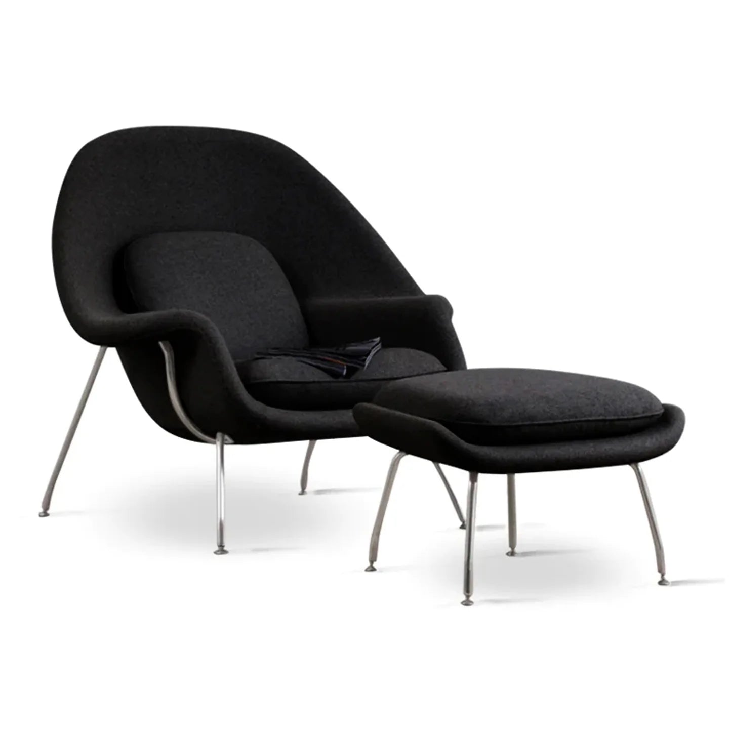  Haven Lounge Chair & Ottoman, Black By World Modern Design 