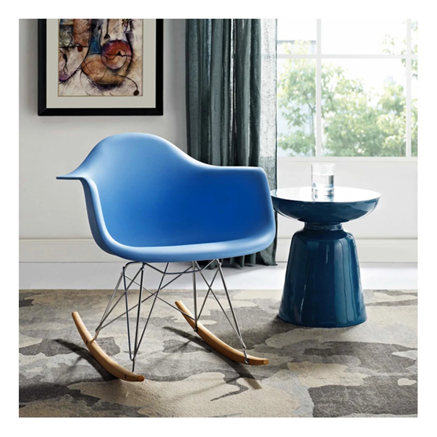  Atoll Rocker Chair, Blue By World Modern Design 