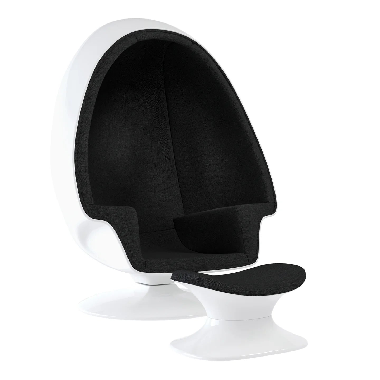  Alpha Egg Chair & Ottoman, Black By World Modern Design 