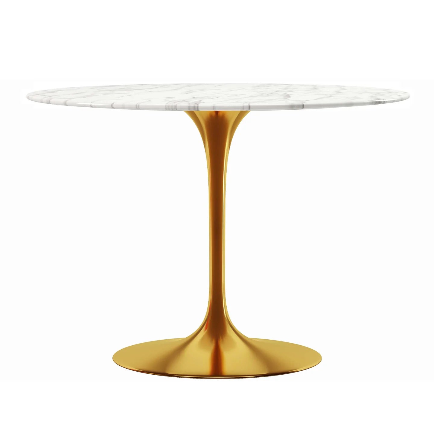  Rose 40" Round Marble Dining Table, Gold Base By World Modern Design 