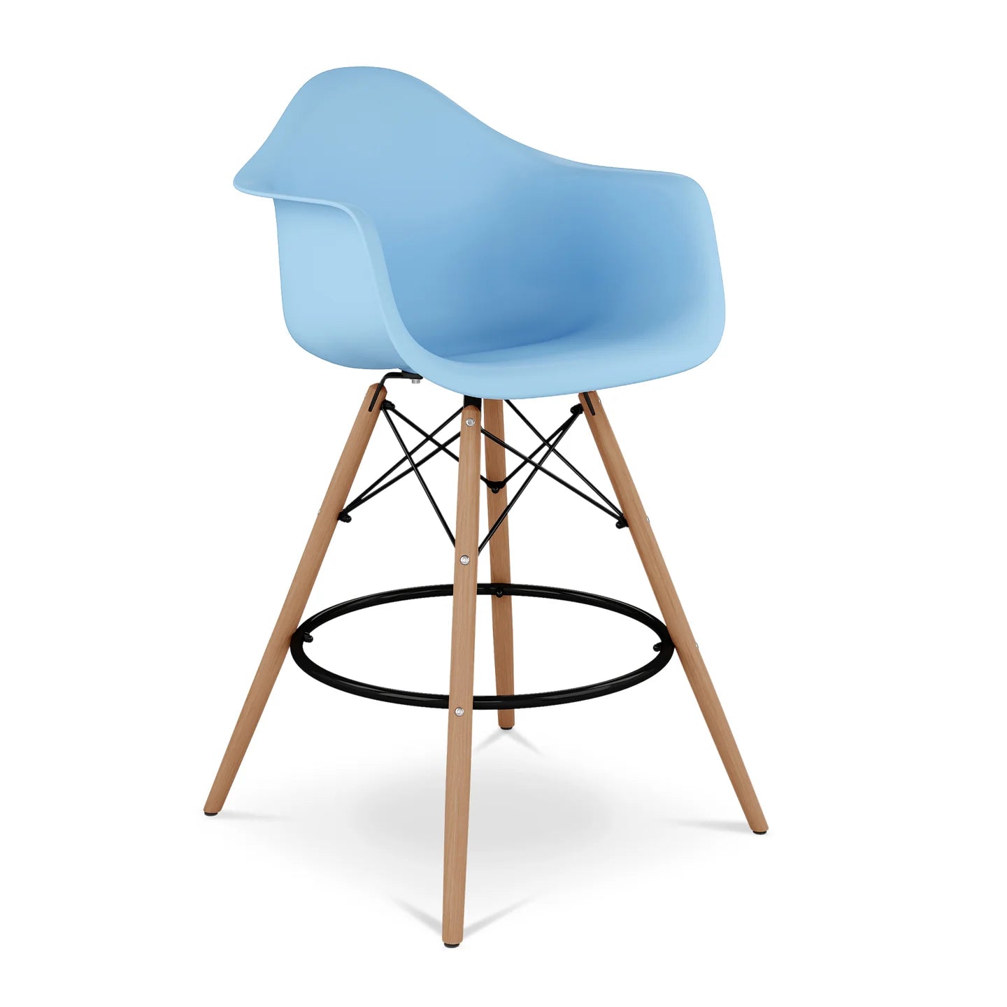 World Modern Design's Blue Pyramid Counter Stool with Arms