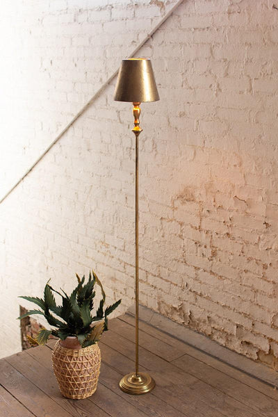 antique floor lamp with metal shade