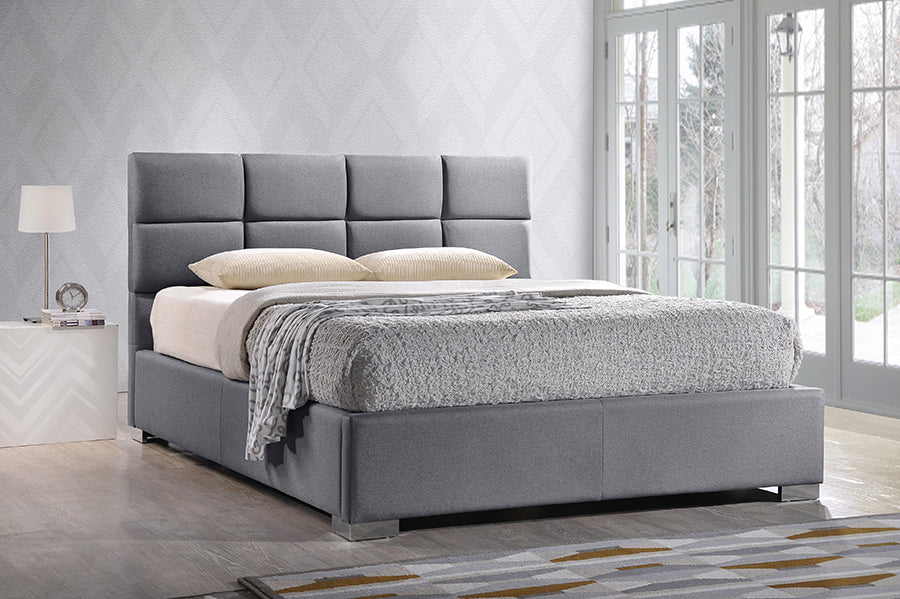 Baxton Studio Romeo Contemporary Grey Button Tufted Upholstered