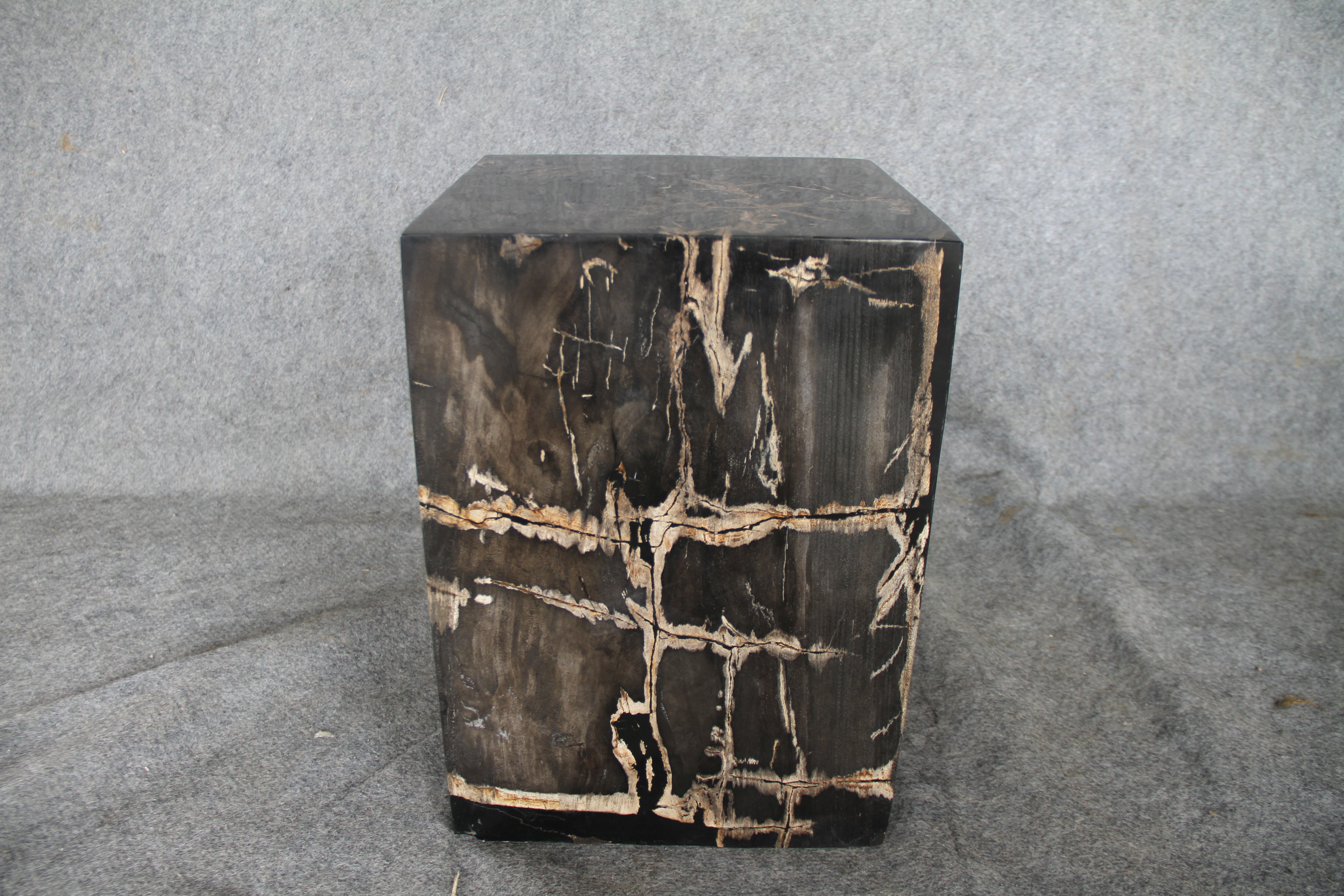  Square Petrified Wood Log Stool 18" x 12" x 12" - BK.77 