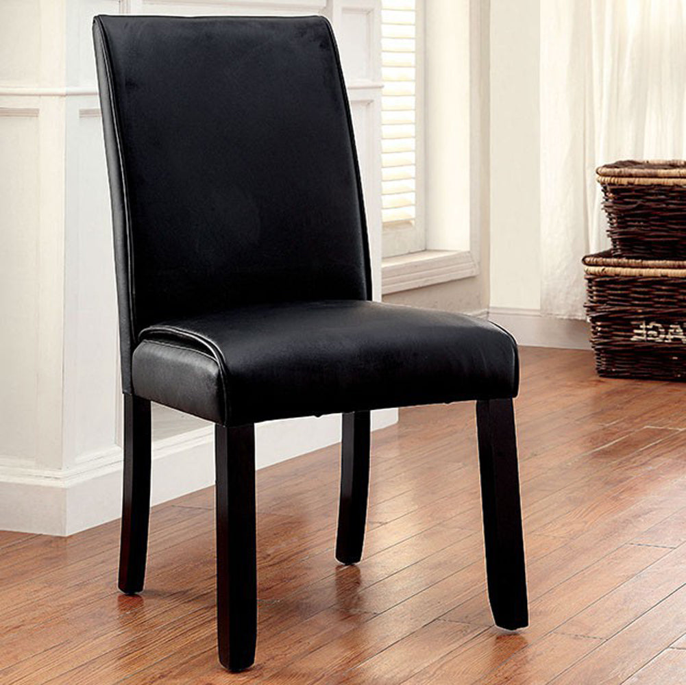  Grandstone I Contemporary Side Chair With Black Finish, Set Of 2 By Benzara 