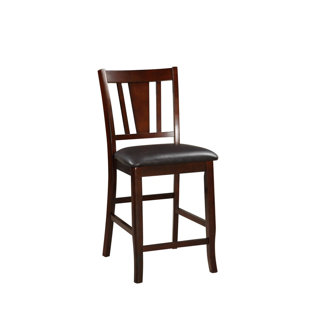  Wooden High Chair, Dark Brown & Black, Set Of 2 By Benzara 