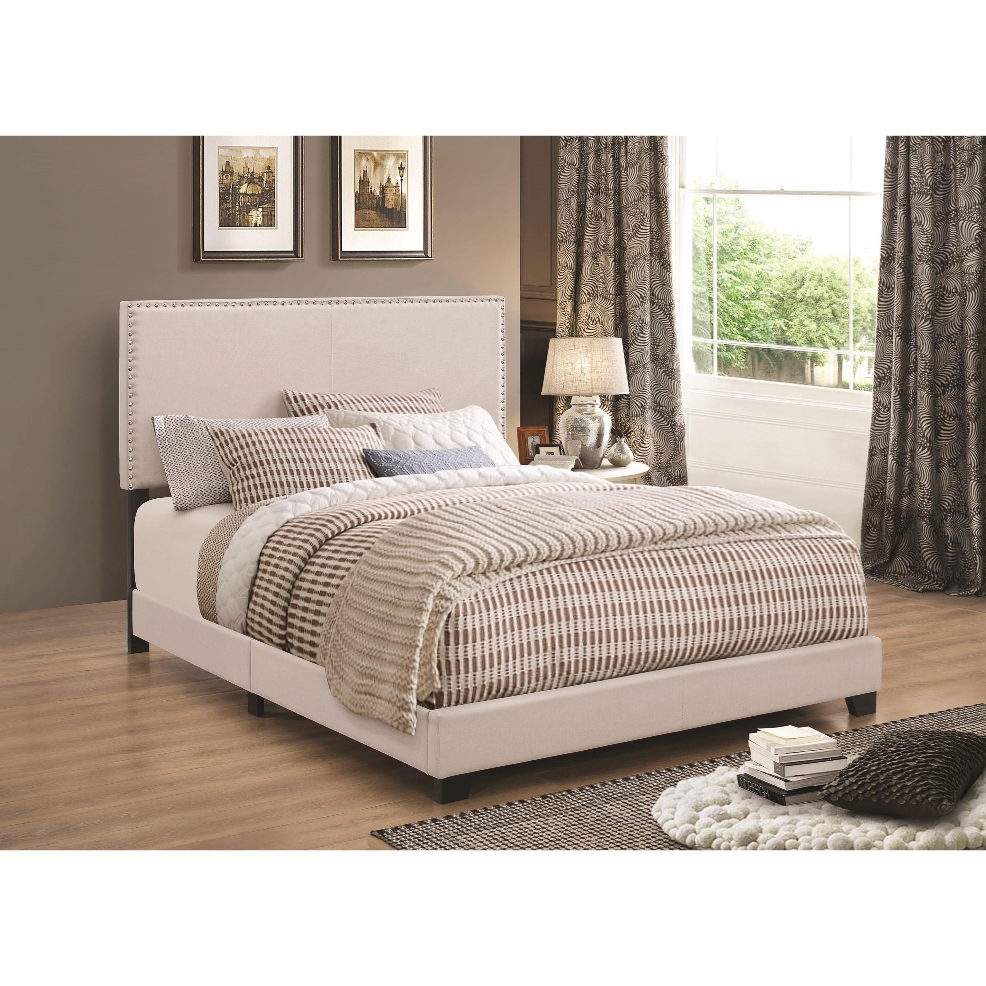  Modern Panel Twin Bed, Ivory By Benzara 