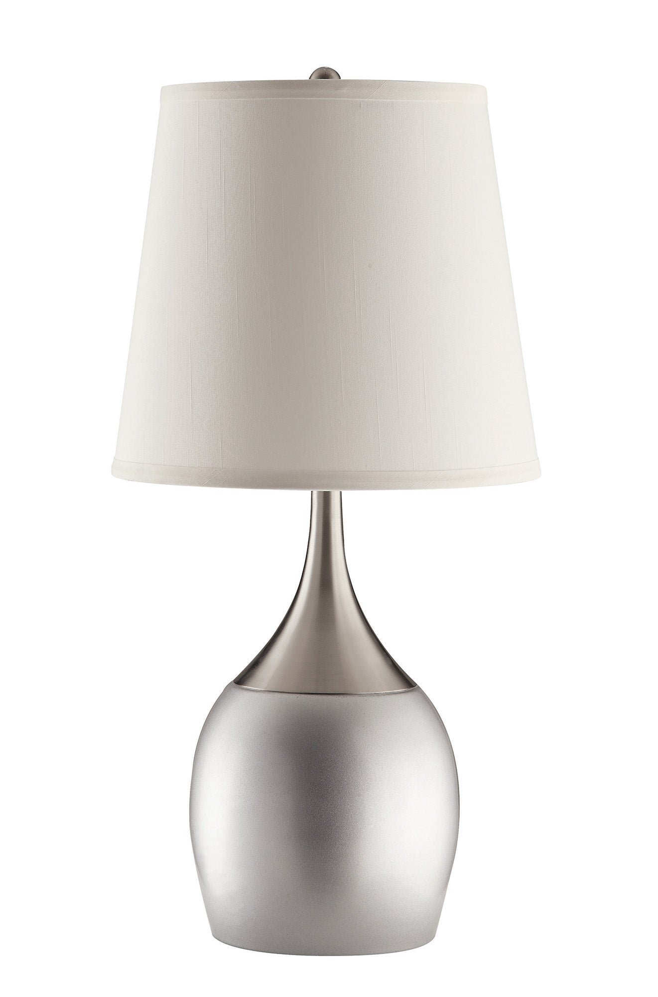  Modish Metal Table Lamp, Silver Set Of 2 By Benzara 