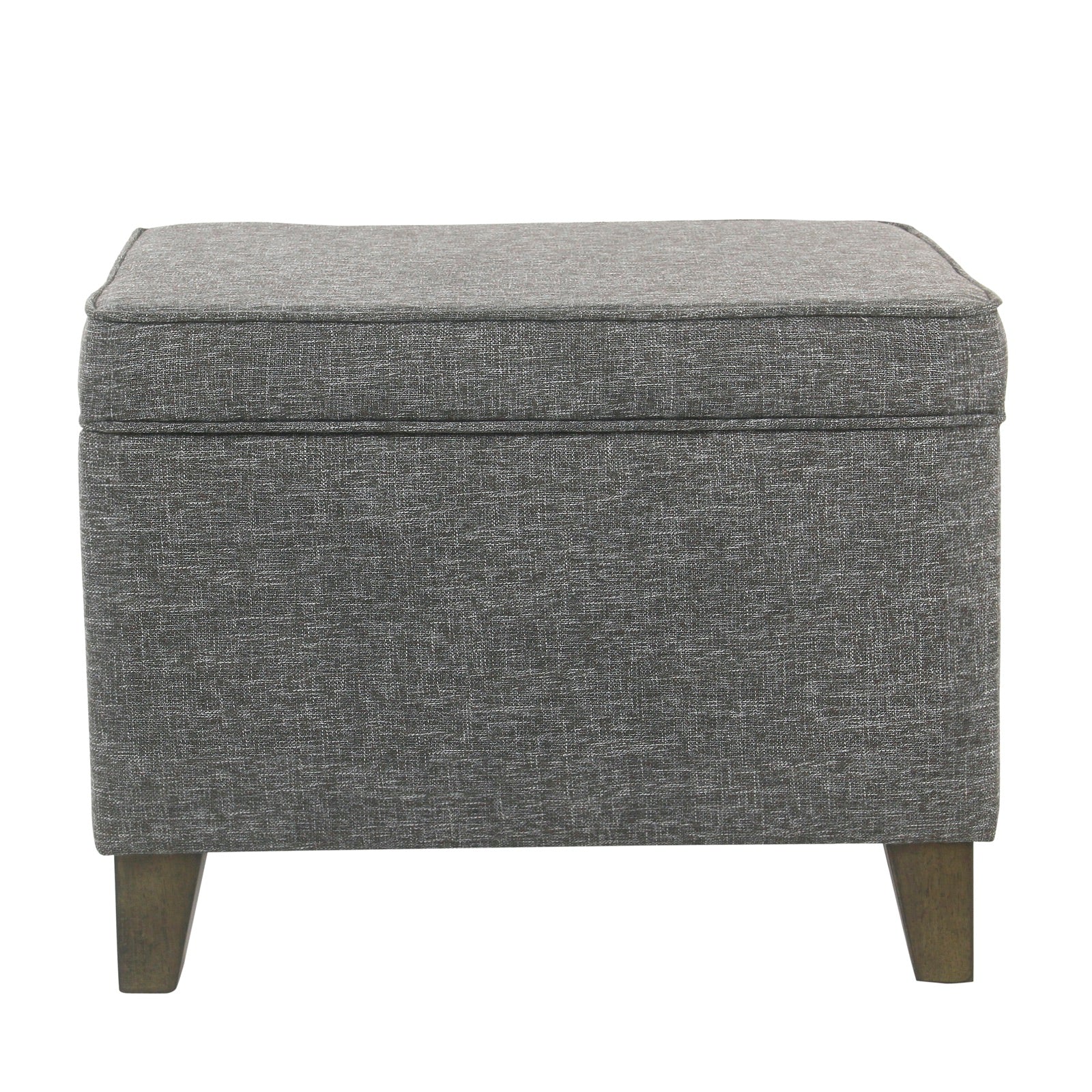  Rectangular Fabric Upholstered Wooden Ottoman With Lift Top Storage, Gray By Benzara 