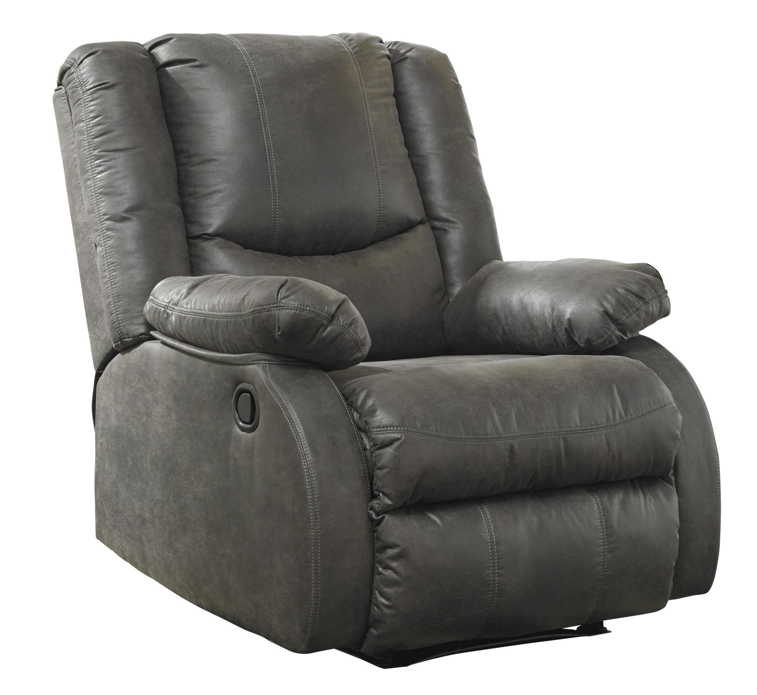  Wooden Zero Wall Recliner With Pillow Top Arms And Tufted Back, Gray By Benzara 