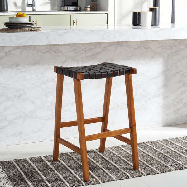  Safavieh Abreu Rectangle Barstool - Black 