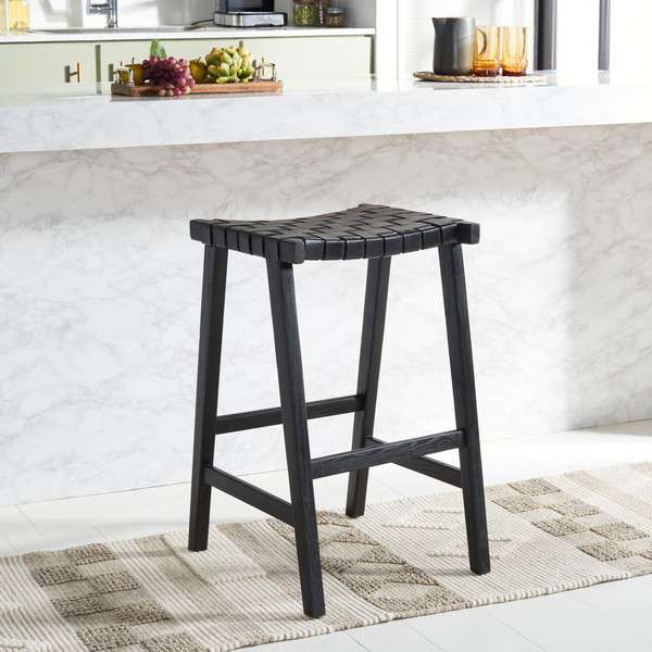  Safavieh Abreu Rectangle Barstool - Black 