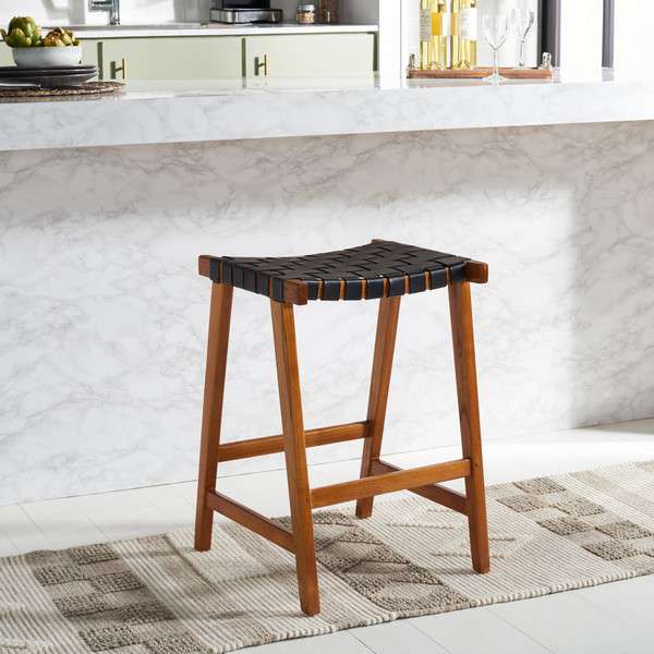  Safavieh Abreu Rectangle Counter Stool - Black 