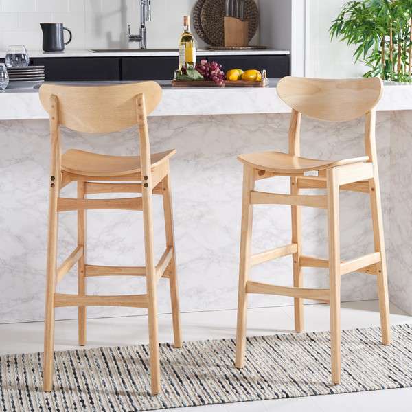  Safavieh Thaxton Bar Stool Set Of 2 - Natural 