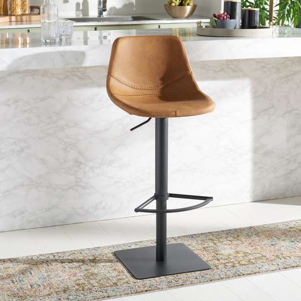  Safavieh Kynlee Gas Lift Barstool - Cognac 