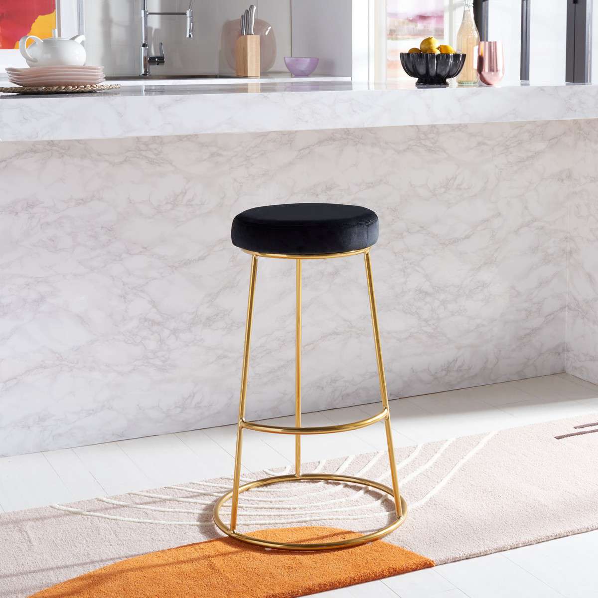  Safavieh Sabina Round Bar Stool - Black 