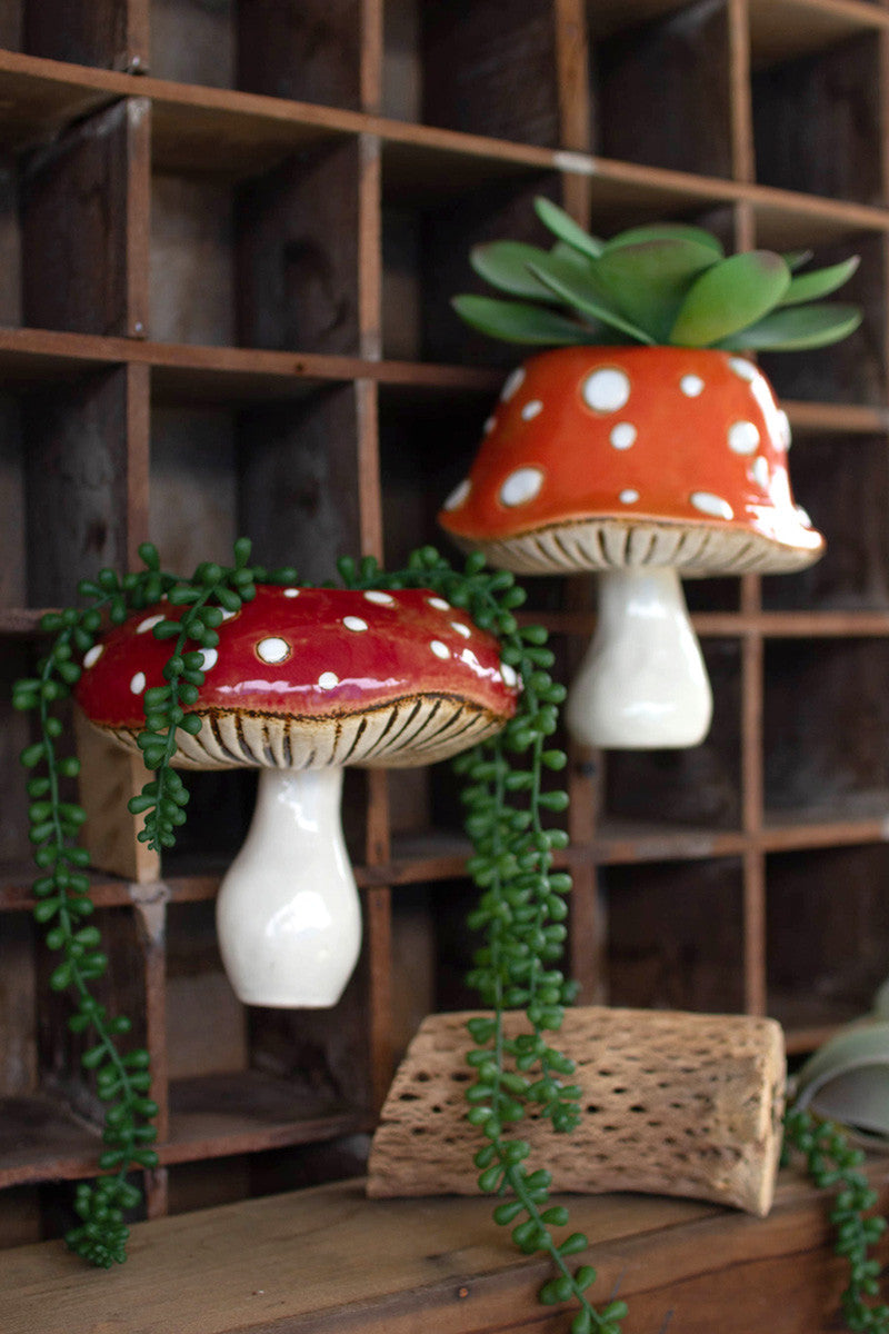  Toadstool Wall Hanger Planters Set Of 2 By Kalalou 