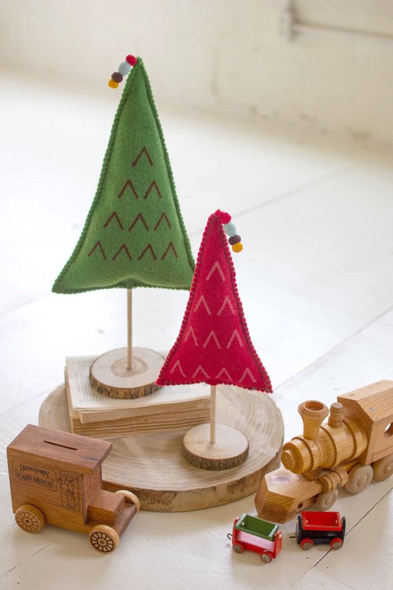  Felt Christmas Trees Set Of 2 By Kalalou 