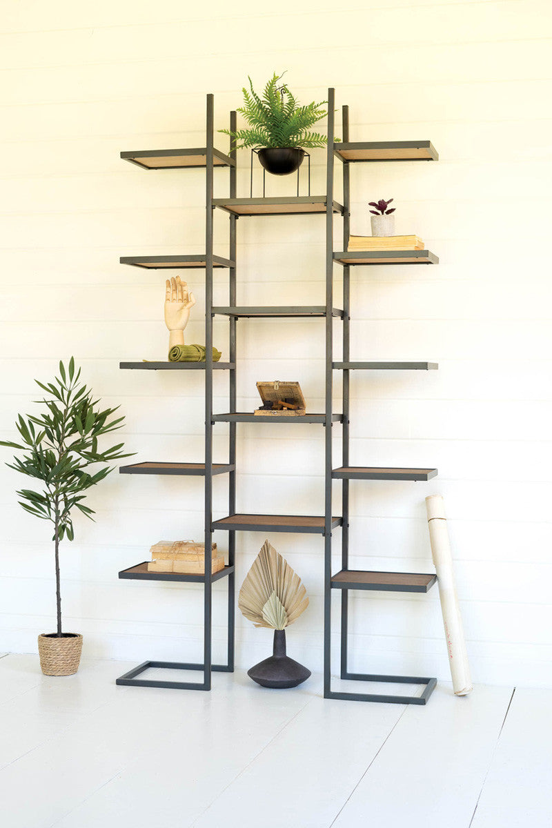  Metal And Wood Tall Geometric Display Shelves By Kalalou 