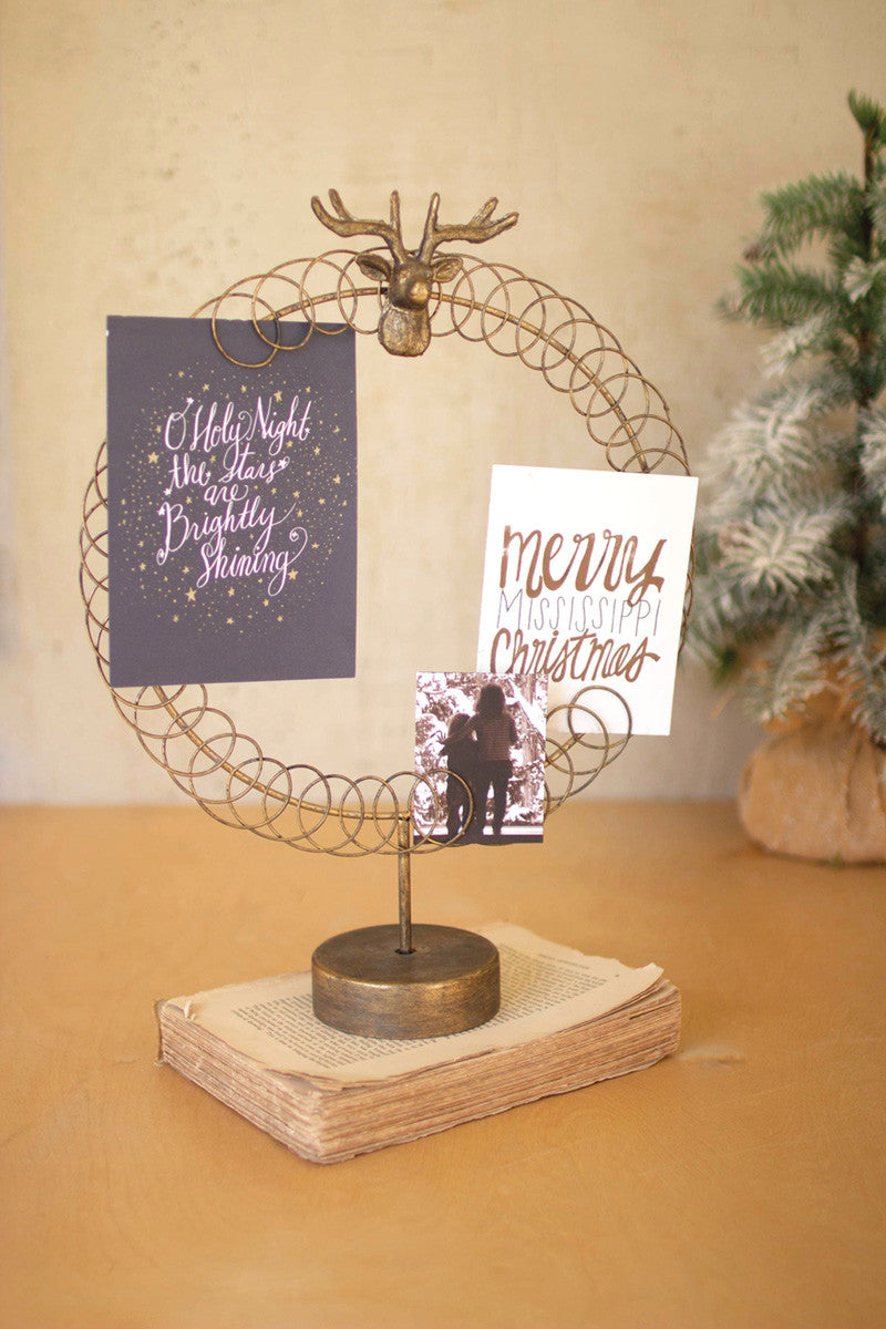  Round Wire Christmas Card Holder On A Stand By Kalalou 