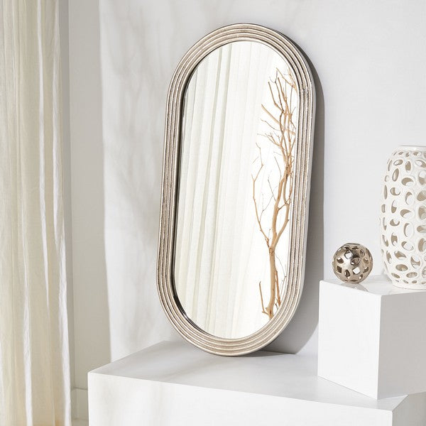  Safavieh Shania Oval Silver Mirror 