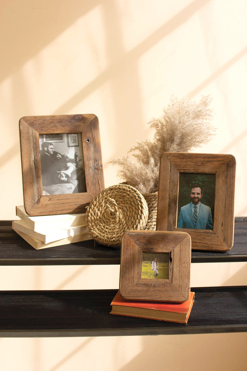  Recycled Wood Photo Frames Set Of 3 By Kalalou 