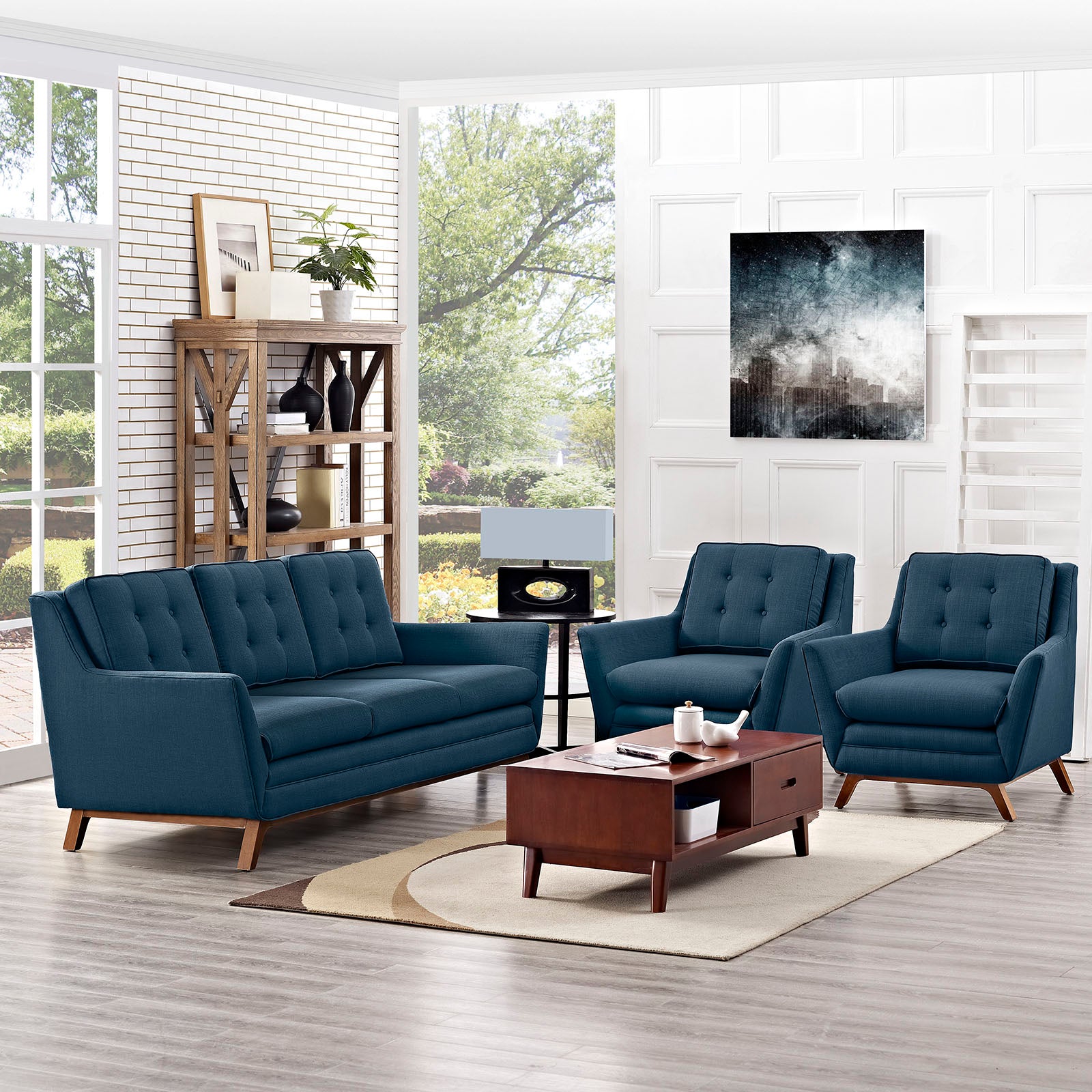  Beguile 3 Piece Upholstered Fabric Living Room Set By Modway - EEI-2184 