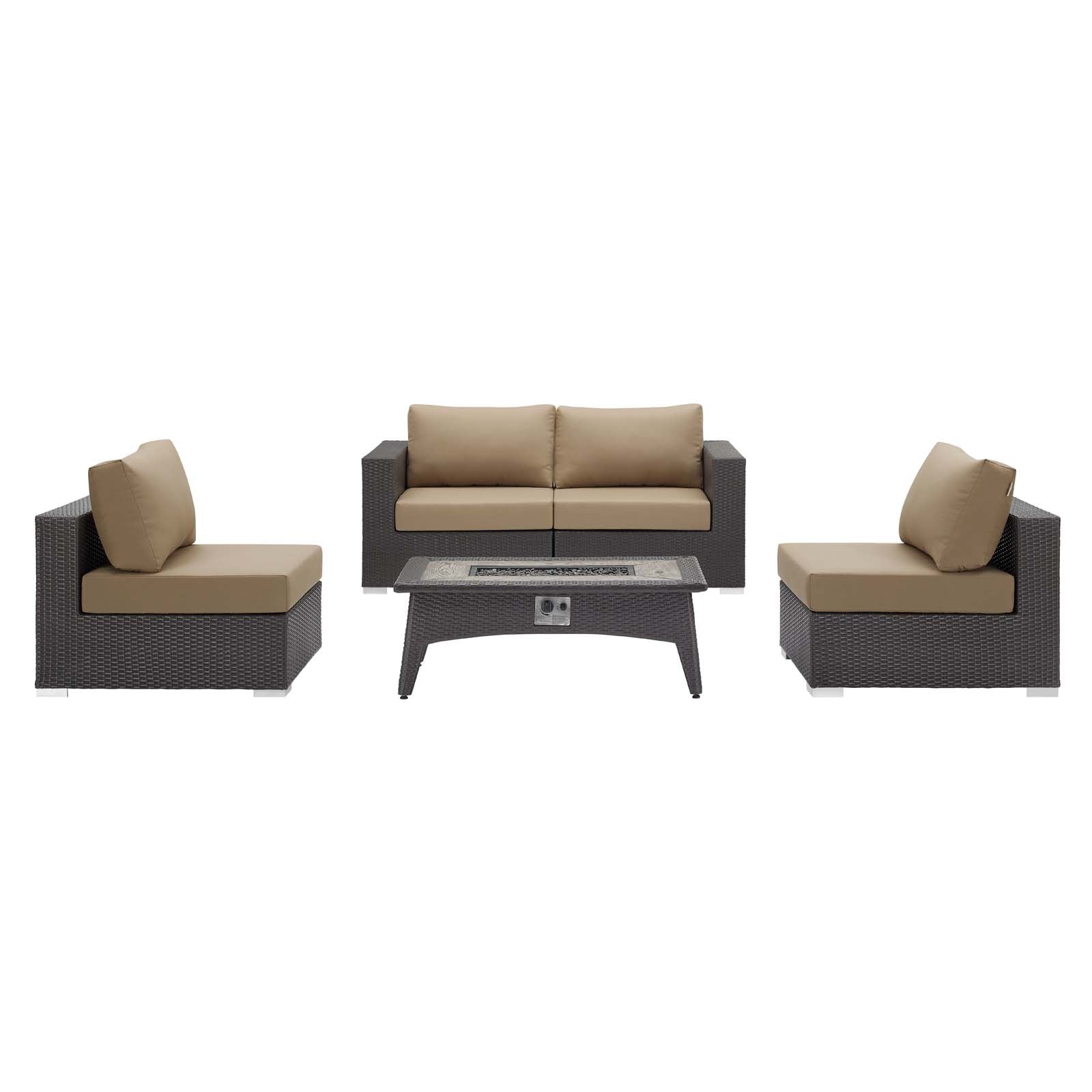  Convene 5 Piece Set Outdoor Patio with Fire Pit By Modway - EEI-3723 