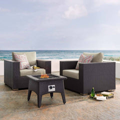 Modway Convene 3 Piece Set Outdoor Patio with Fire Pit - EEI-3727