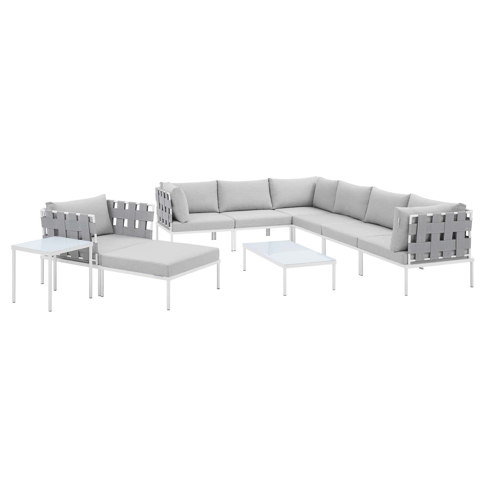  Harmony 10-Piece Sunbrella® Outdoor Patio Aluminum Sectional Sofa Set By Modway - EEI-4953 