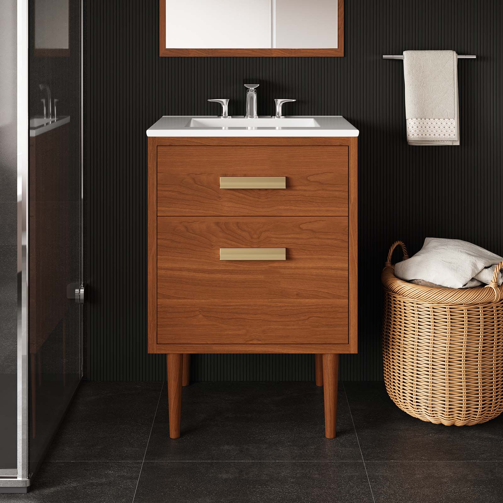  Cassia 24" Teak Wood Bathroom Vanity Cabinet (Sink Basin Not Included) By Modway - EEI-5082 