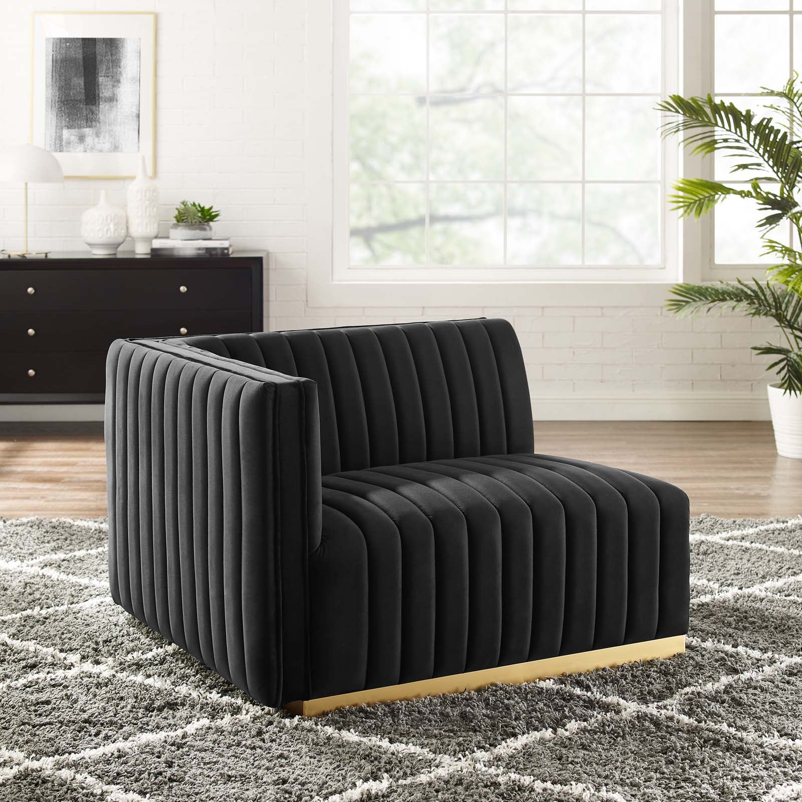  Conjure Channel Tufted Performance Velvet Left-Arm Chair By Modway - EEI-5502 