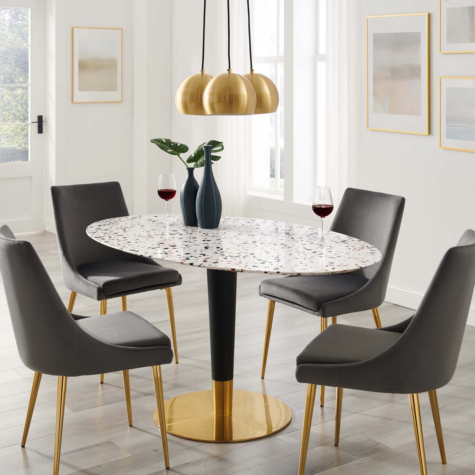  Zinque 60" Oval Terrazzo Dining Table By Modway - EEI-5738 