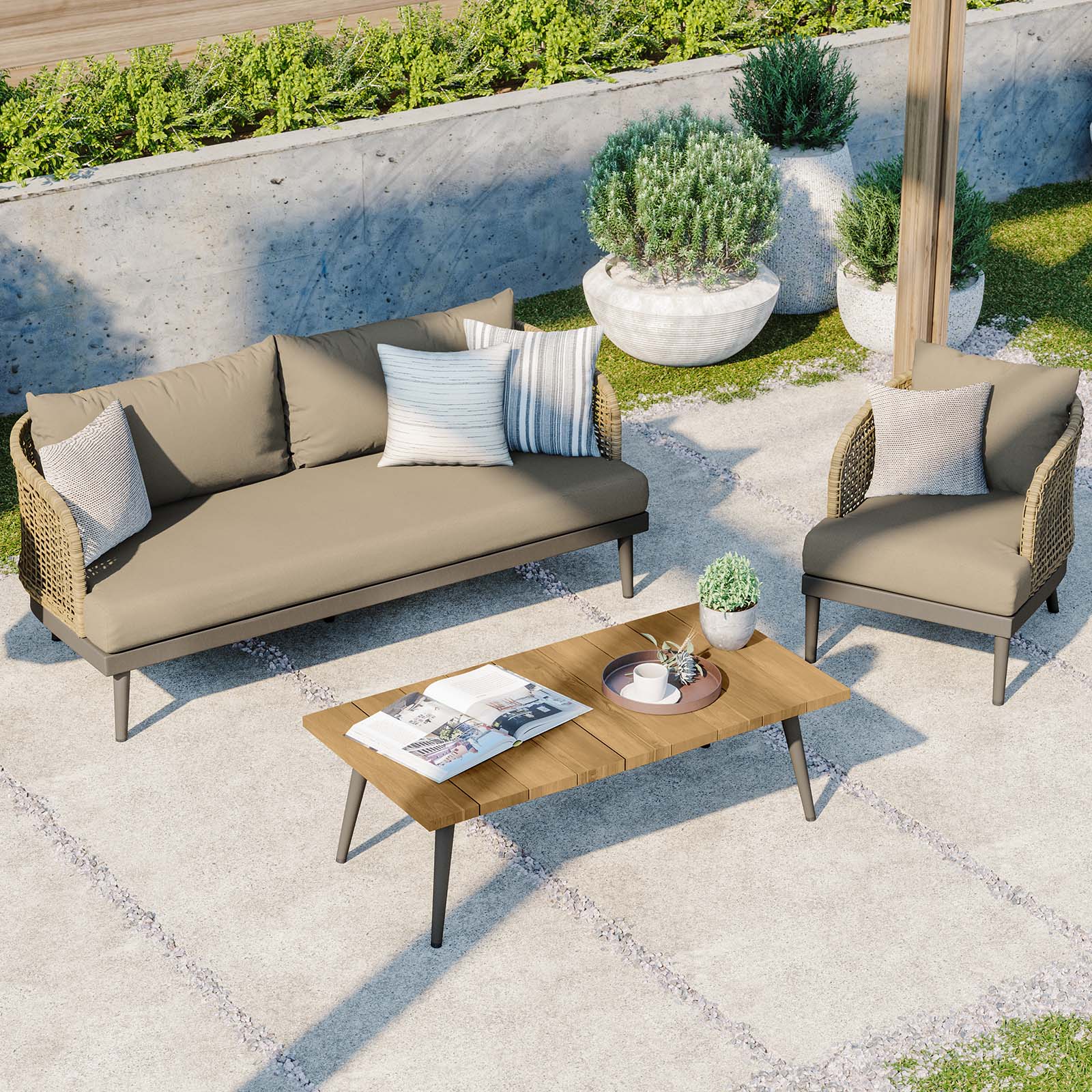  Meadow 3-Piece Outdoor Patio Set By Modway - EEI-5762 