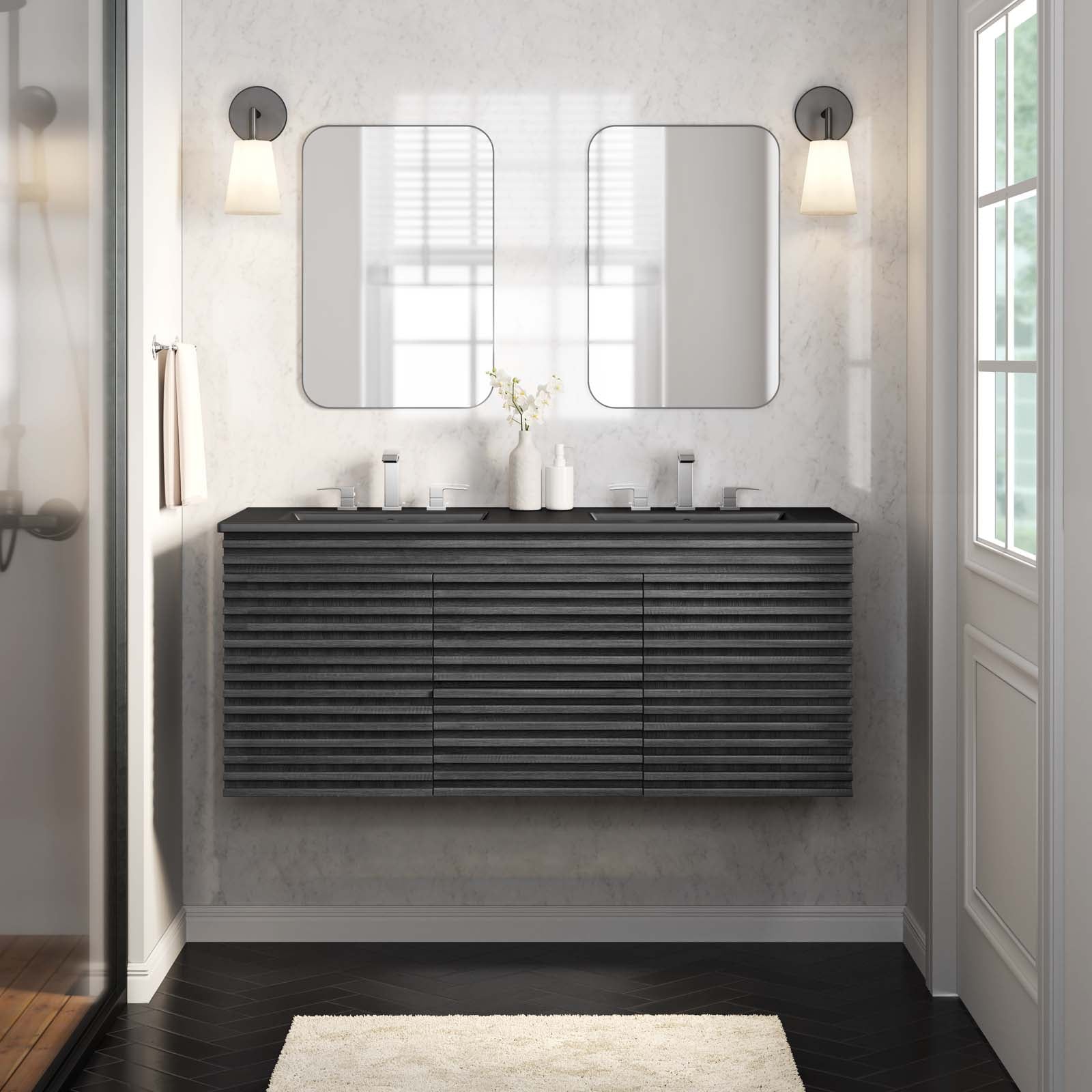  Render 48" Wall-Mount Bathroom Vanity By Modway - EEI-5802 