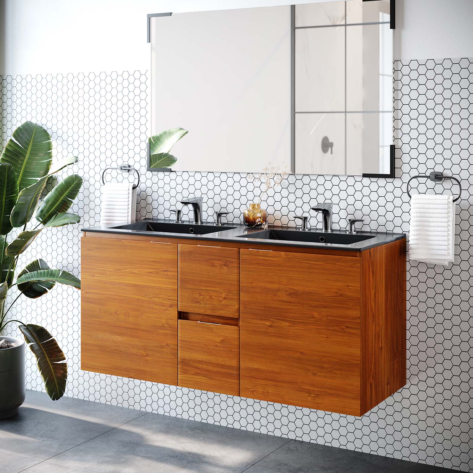  Scenic 48" Double Wall-Mount Bathroom Vanity By Modway - EEI-5815 