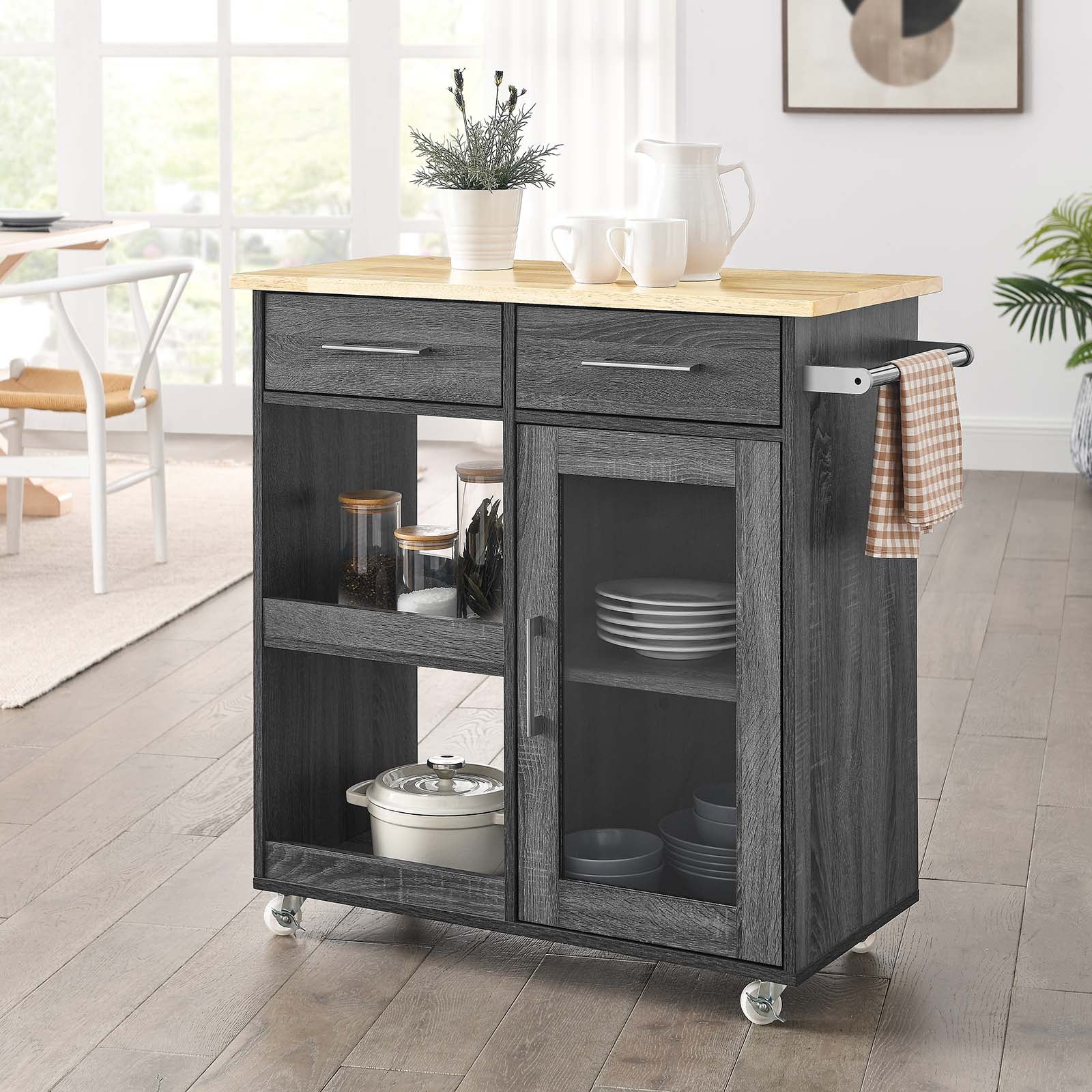  Culinary Kitchen Cart With Towel Bar By Modway - EEI-6275 