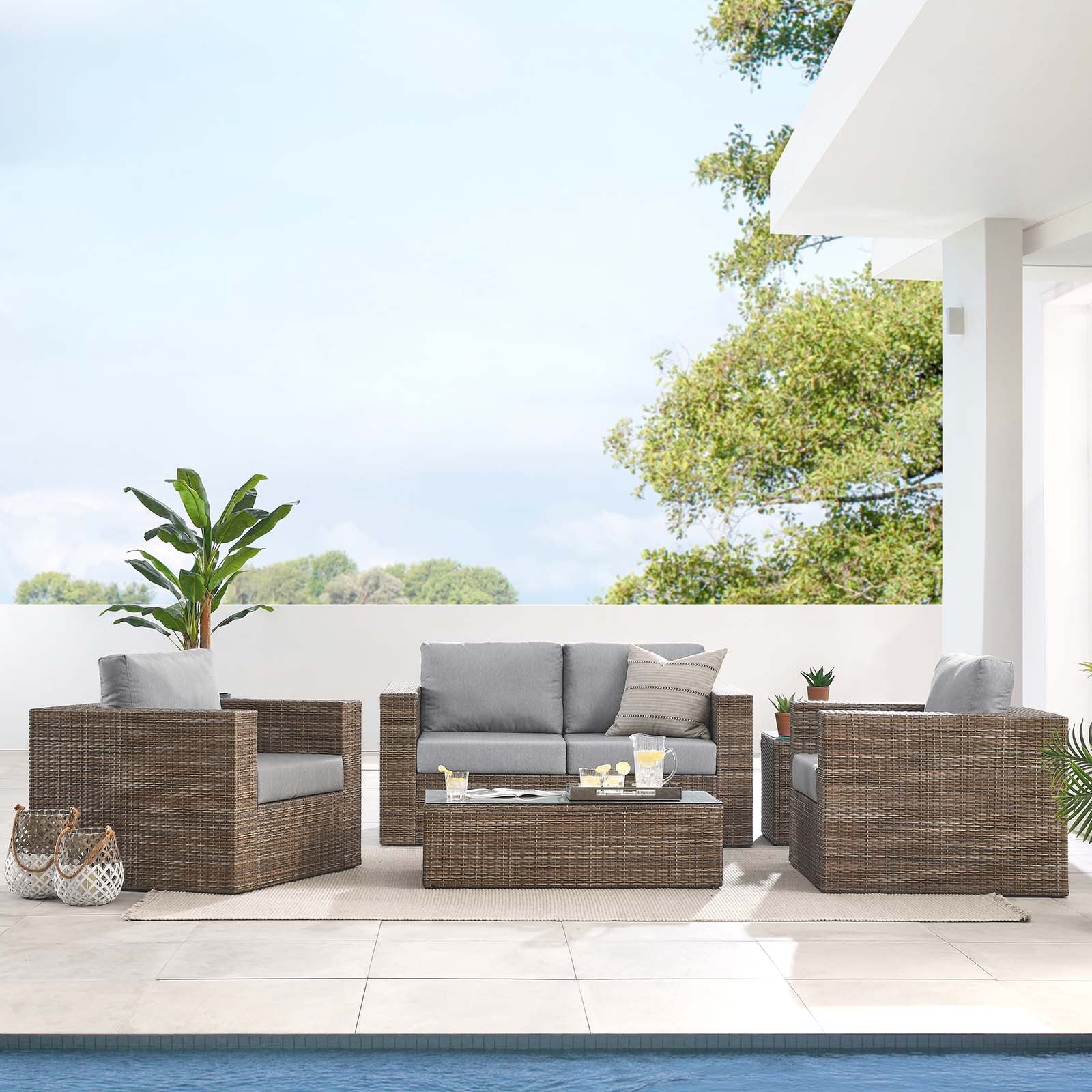  Convene Outdoor Patio Outdoor Patio 4-Piece Furniture Set By Modway - EEI-6328 