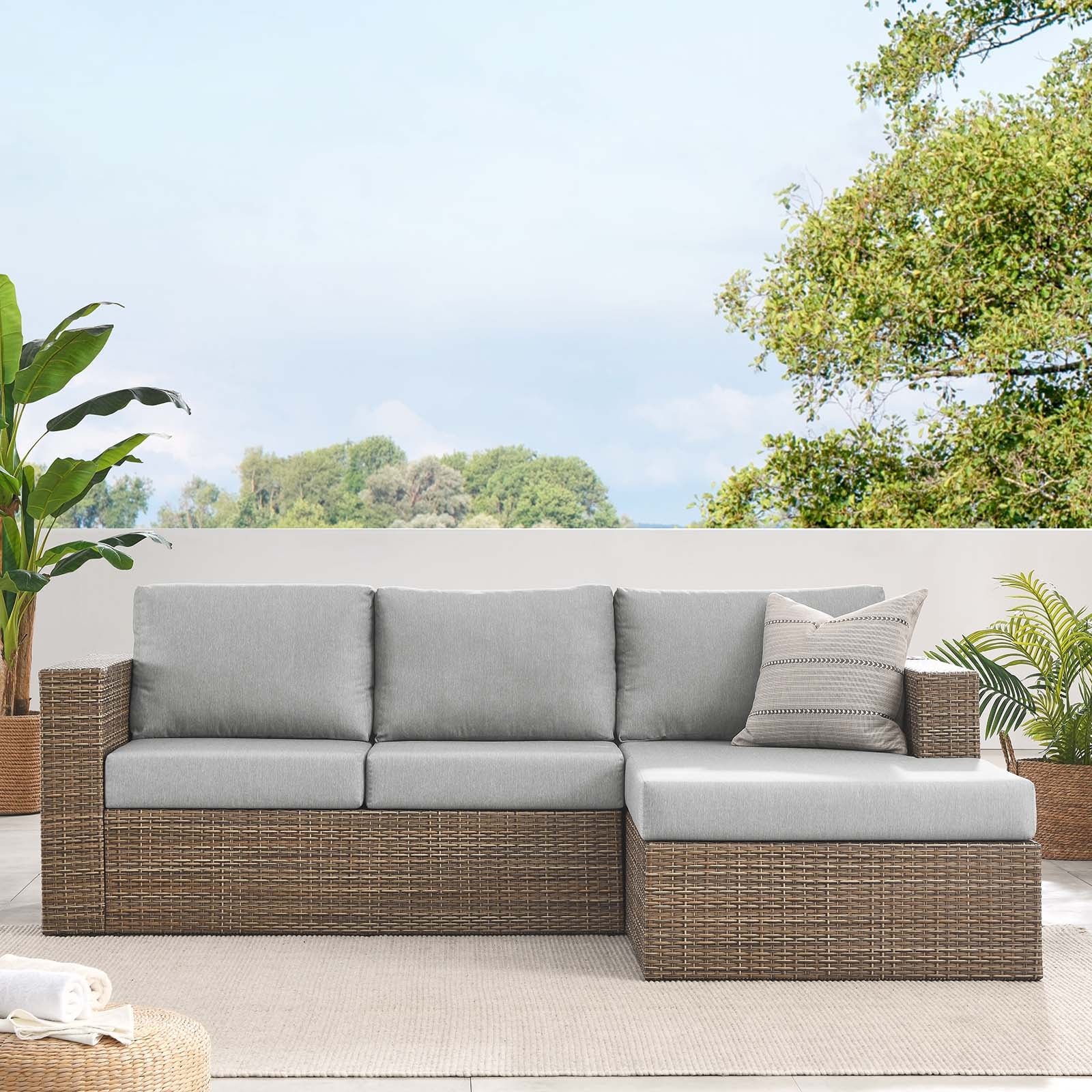  Convene Outdoor Patio Outdoor Patio L-Shaped Sectional Sofa By Modway - EEI-6329 