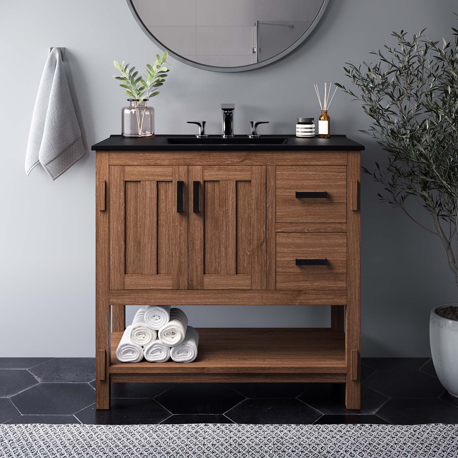  Ashlyn 36” Wood Bathroom Vanity Cabinet (Sink Basin Not Included) By Modway - EEI-6404 