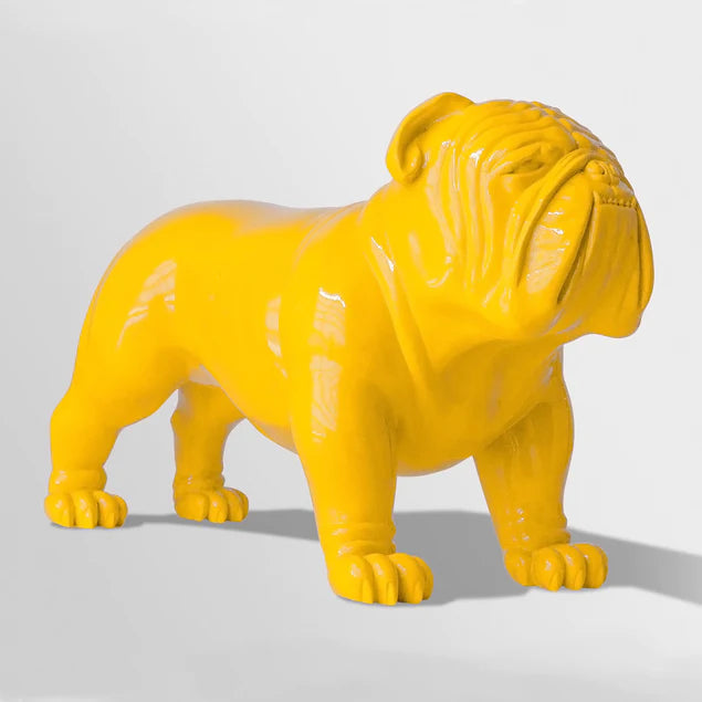  Fiberglass Bulldog MD Sculpture, Yellow By Gold Leaf Design Group 