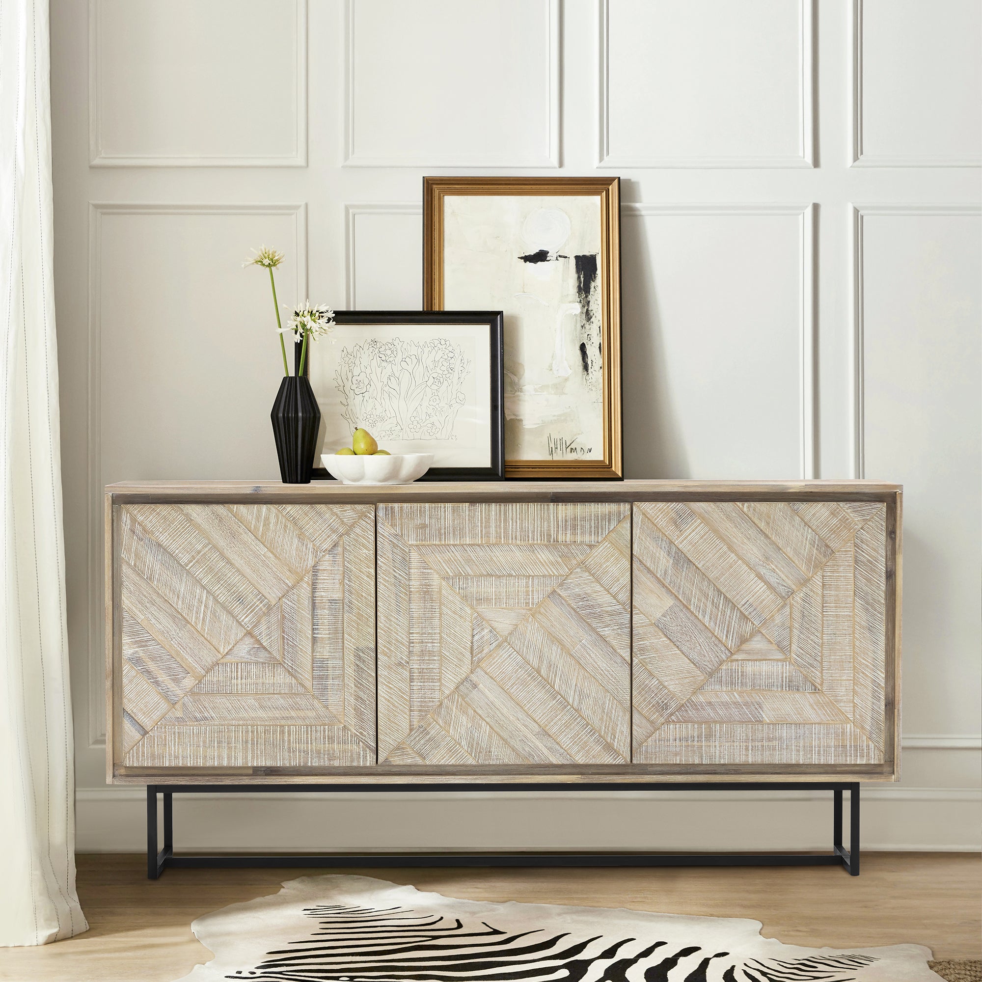  Peridot Sideboard Buffet in Natural Acacia Wood By Armen Living 