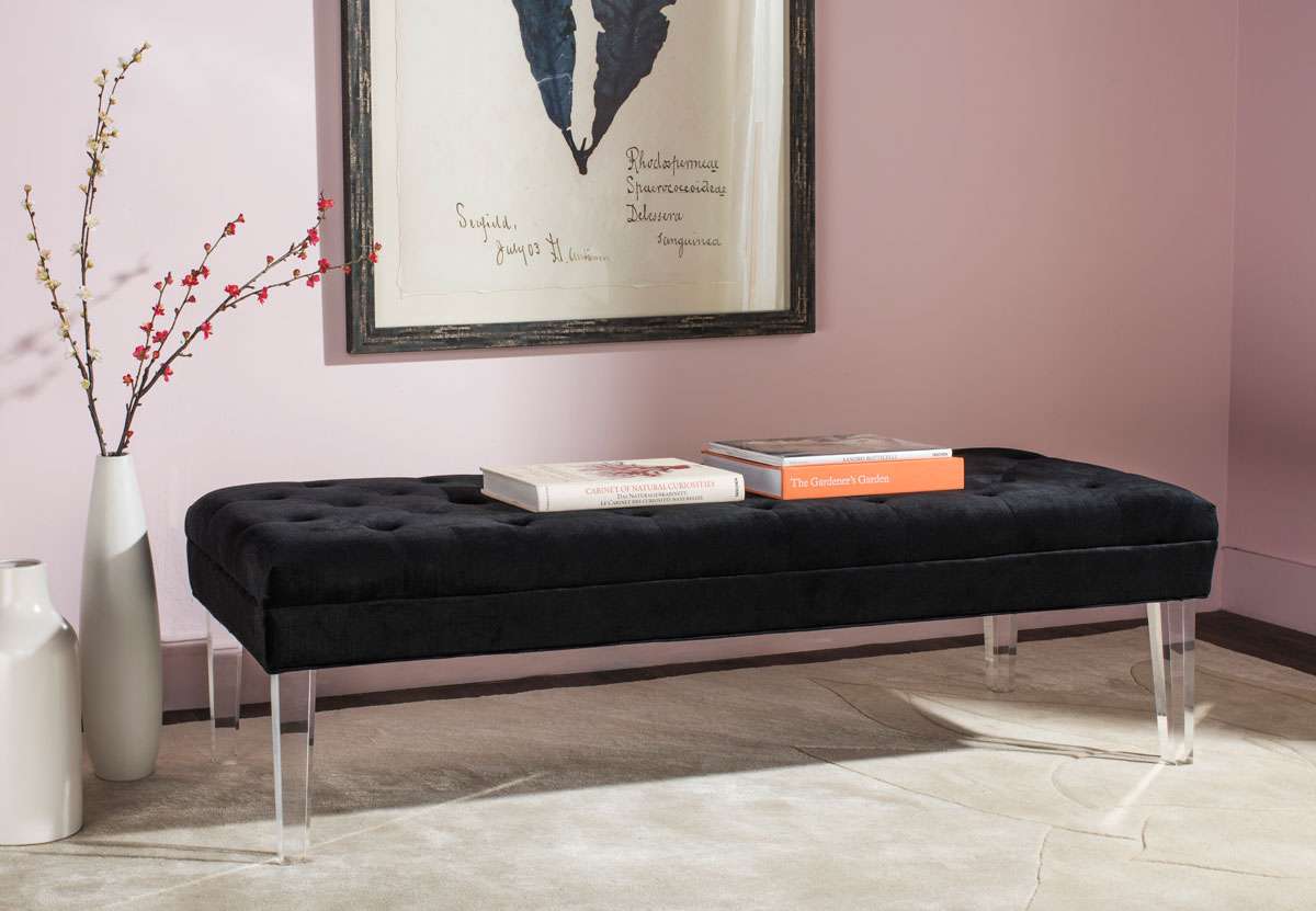  Safavieh Abrosia Tufted Bench - Black 