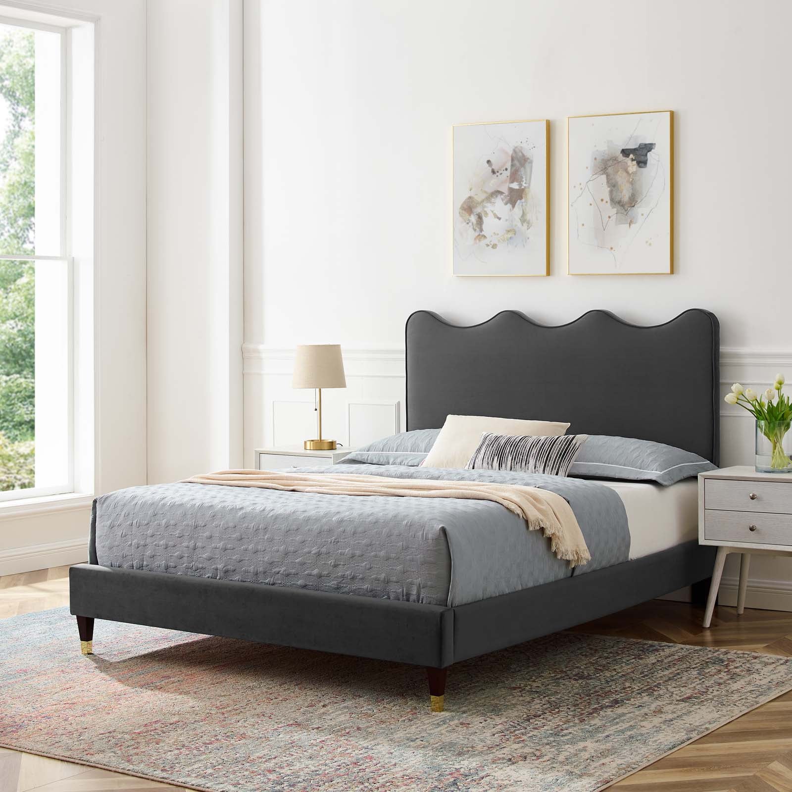  Current Performance Velvet King Platform Bed By Modway - MOD-6737 