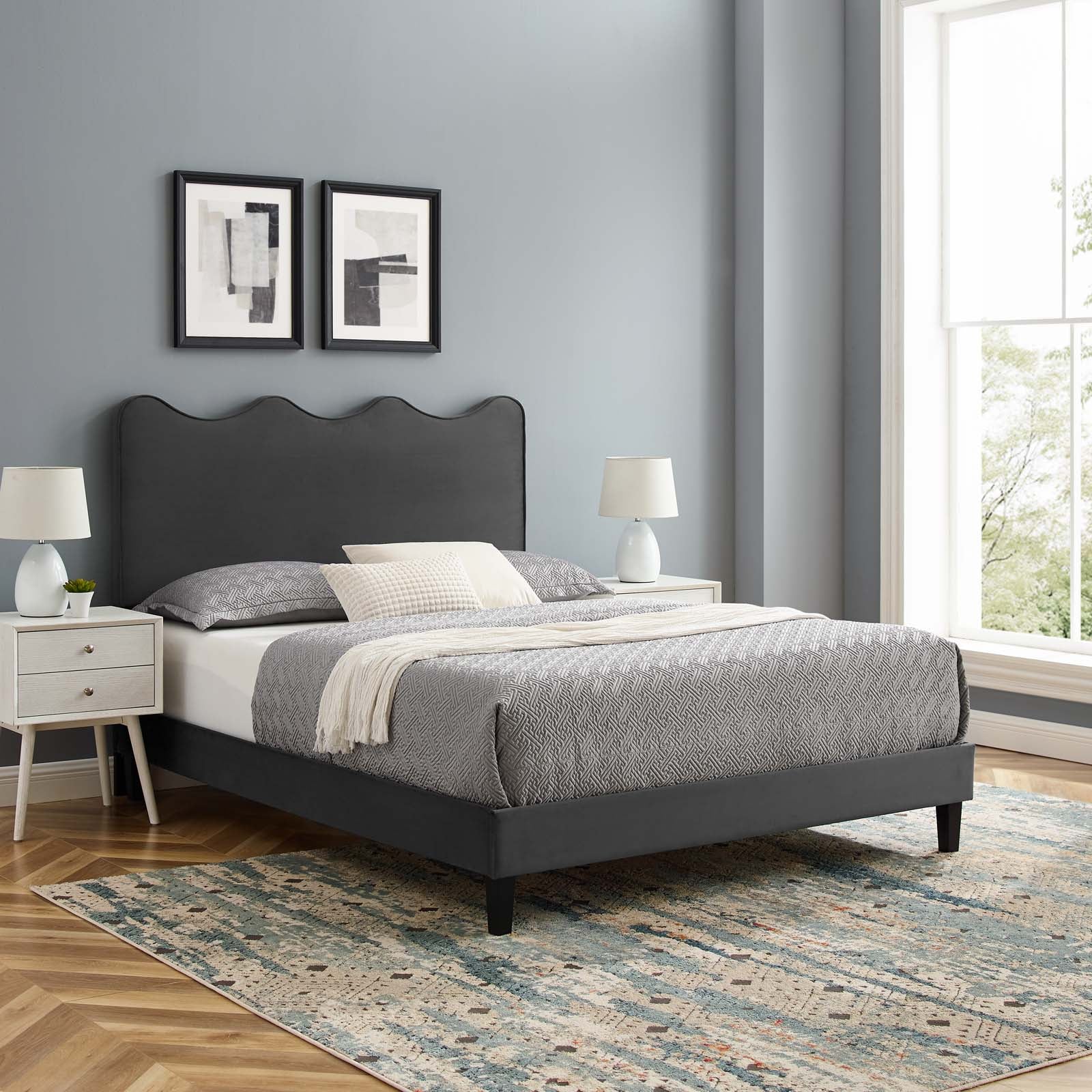  Current Performance Velvet King Platform Bed By Modway - MOD-6738 