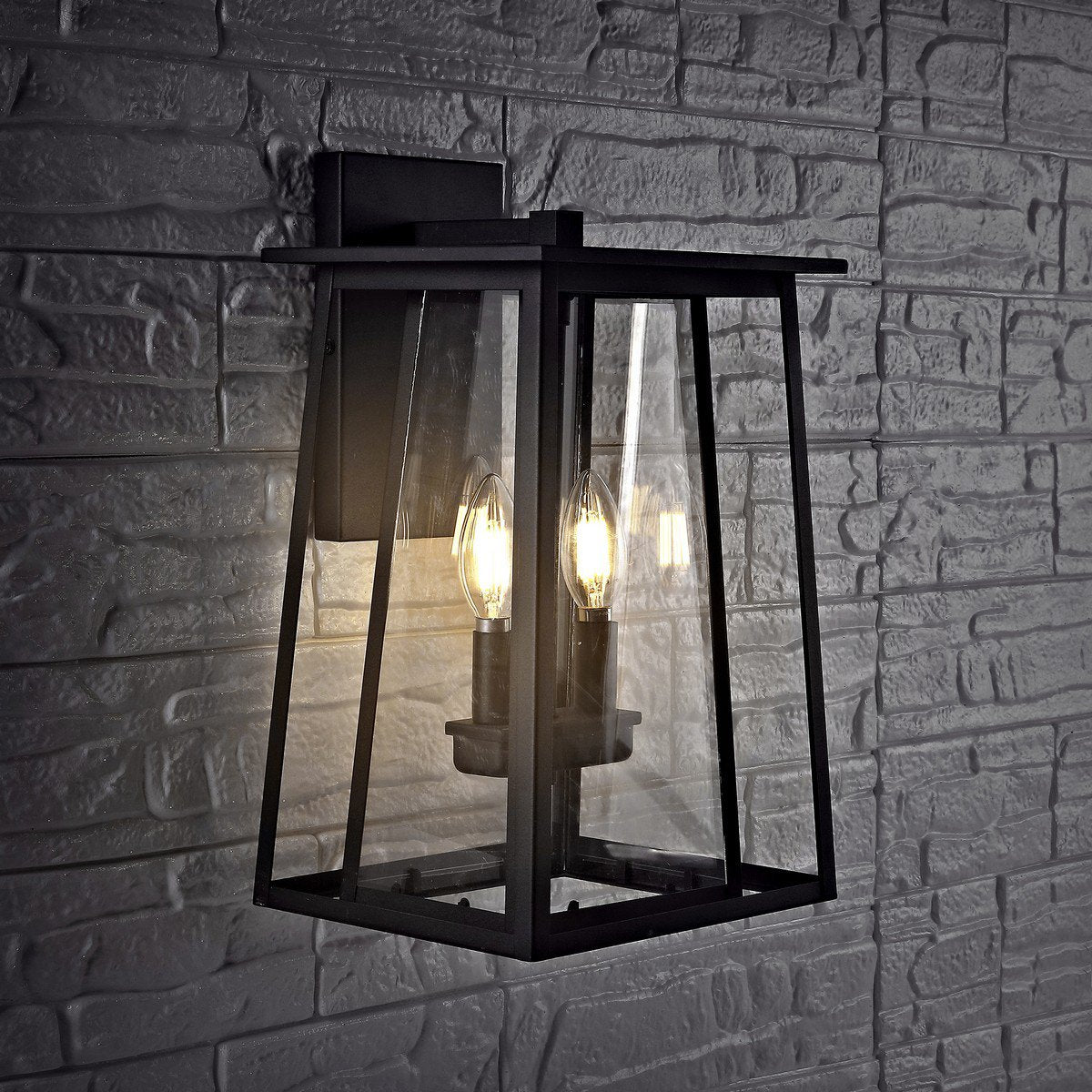  Safavieh Velza Outdoor Wall Lantern - Black 