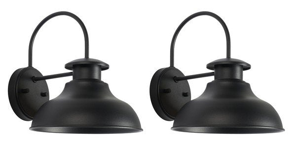  Safavieh Linden Outdoor Wall Sconce Set Of 2 - Black 