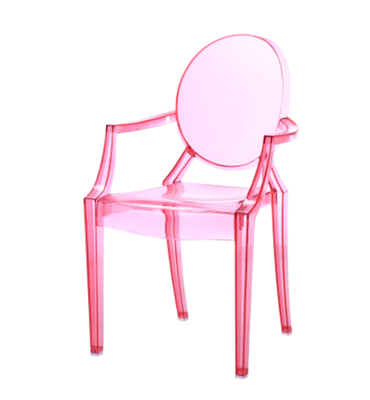  Set Of 4 Commercial Seating Products Kage (Ghost) Polycarbonate Stackable Chair With Arms, Kid Chair- Dark Pink By CSP 