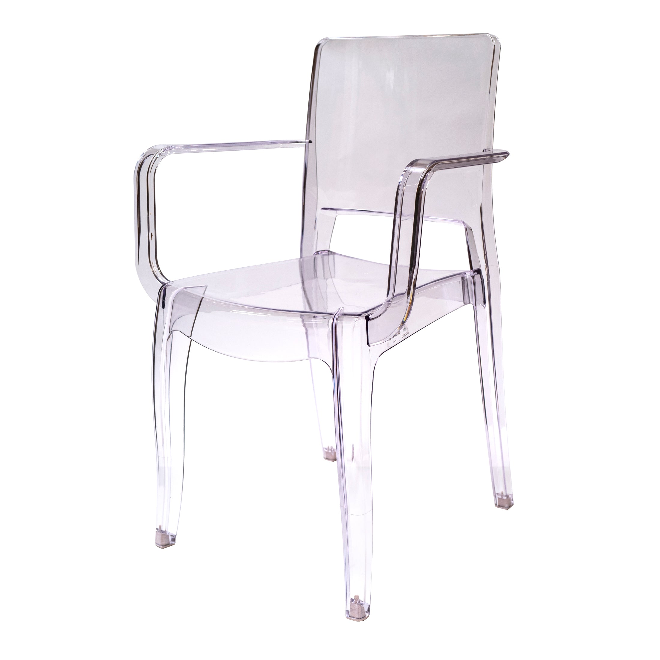  Set Of 4 Mateo Clear Polycarbonate Dinning Stacking Chairs With Arms By CSP 