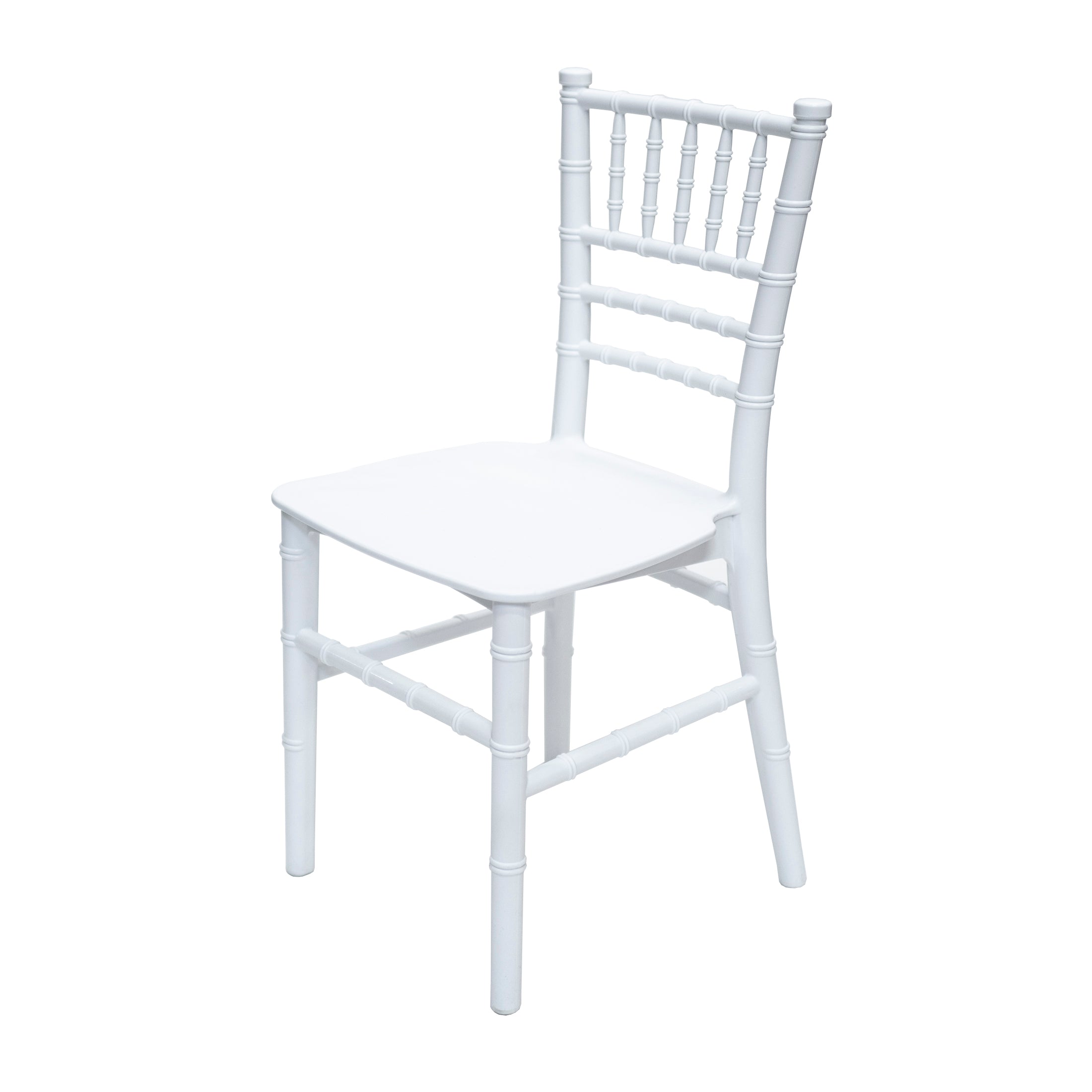  Set Of 4 Stackable White Polypropylene Chiavari Kid Chair-White By CSP 